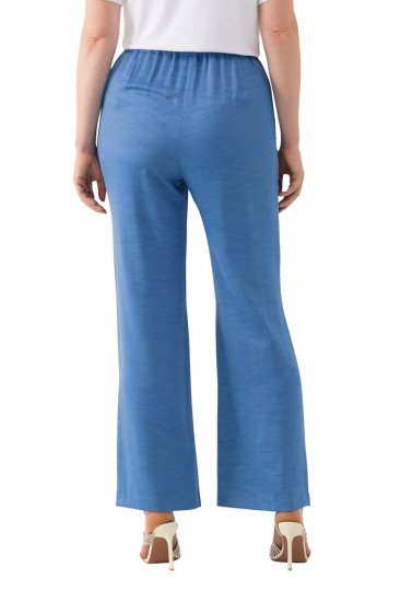 Ulla Popken 826163 Wijde pantalon Denimblauw - Stoffen broeken - Dames wijde broeken in grote maten