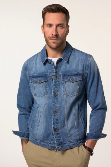 JP1880 826234 Spijkerjas met borstzakken Denimblauw - Jassen - Grote Maten Herenjassen