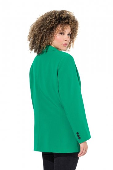 Ulla Popken 826487 Oversized blazer met kleppen Smaragdgroen - Blazers - Damesblazers in grote maten