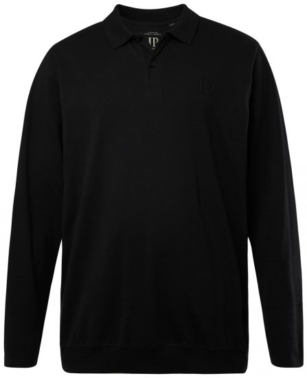 JP1880 827115 Poloshirt met lange mouwen en buikpasvorm Zwart - Polo shirts - Grote Maten Poloshirts Heren