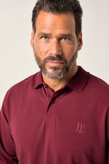 JP1880 Polo Shirt Pique Long Sleeve Red - Polo shirts - Grote Maten Poloshirts Heren