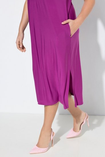 Ulla Popken 827908 Mouwloze jersey jurk Lila - Jersey jurken - 