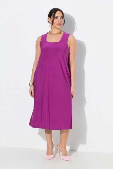 Ulla Popken 827908 Mouwloze jersey jurk Lila - Jersey jurken - 