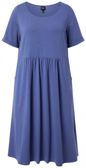Ulla Popken 827920 Jersey jurk met korte mouwen Blauw - Jersey jurken - 