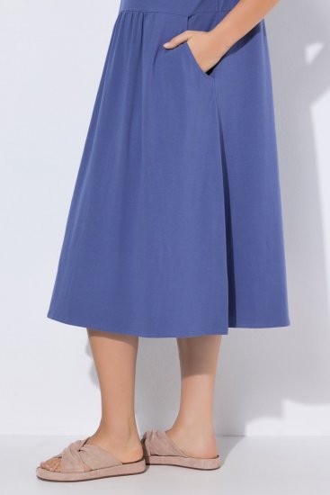 Ulla Popken 827920 Jersey jurk met korte mouwen Blauw - Jersey jurken - 