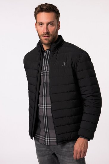JP1880 Jacket Quilted Stand-up Collar Black - Jassen - Grote Maten Herenjassen