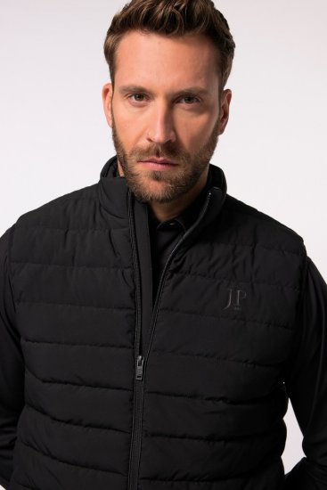 JP1880 Quilted Gilet Stand-Up Collar Black - Jassen - Grote Maten Herenjassen