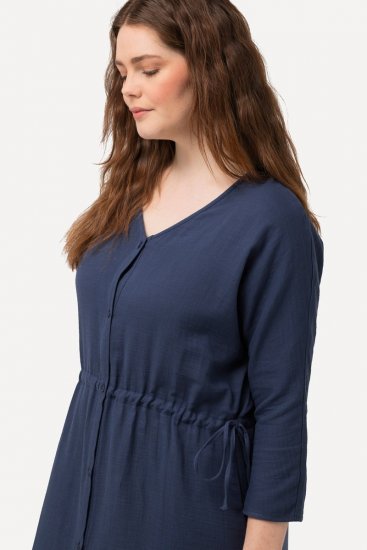 Ulla Popken 829143 Blousejurk Donkerblauw - Blousejurken - 