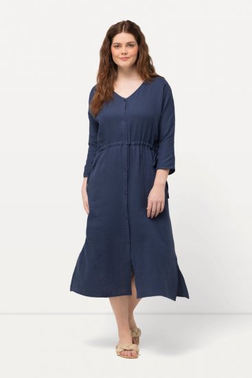 Ulla Popken 829143 Blousejurk Donkerblauw - Blousejurken - 