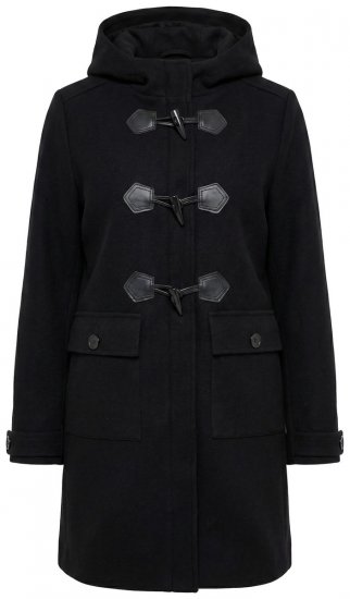 Ulla Popken 829347 Duffelcoat Zwart - Jassen - Grote maten dames jassen