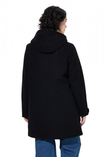 Ulla Popken 829347 Duffelcoat Zwart - Jassen - Grote maten dames jassen