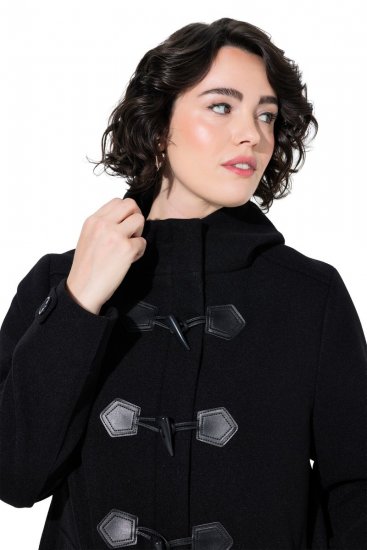 Ulla Popken 829347 Duffelcoat Zwart - Jassen - Grote maten dames jassen