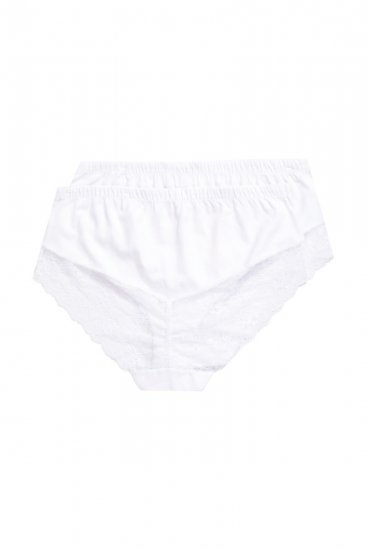 Ulla Popken 830094 Slips met kant 2-pack Wit - Slips - 