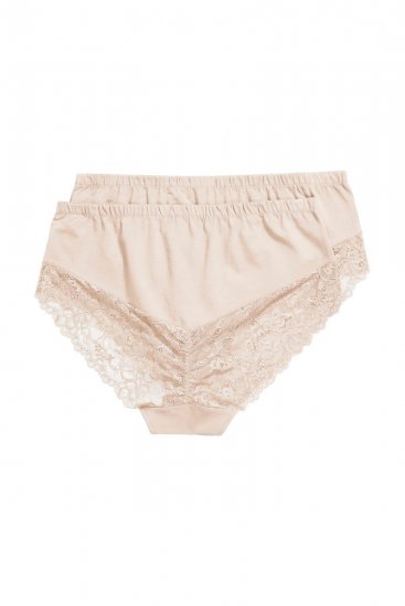 Ulla Popken 830094 Slips met kant 2-pack Beige - Slips - 