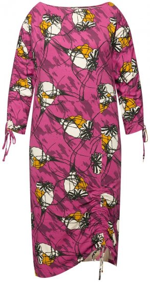 Ulla Popken 830151 Gebloemde jurk Roze - Maxi jurken - Grote maten maxi jurken