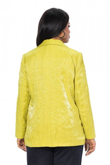 Ulla Popken 830767 Crinkle blazer Lichtgroen - Blazers - Damesblazers in grote maten