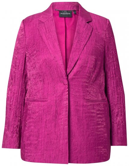 Ulla Popken 830767 Blazer met crinkle-structuur Magenta - Blazers - Damesblazers in grote maten