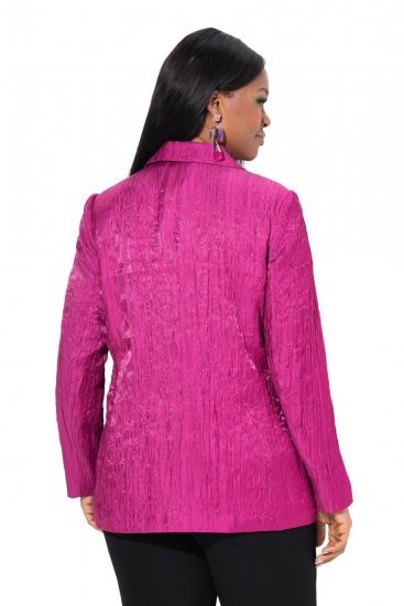 Ulla Popken 830767 Blazer met crinkle-structuur Magenta - Blazers - Damesblazers in grote maten