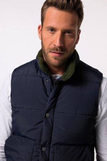 JP1880 831193 Bodywarmer met teddyvoering Donkerblauw - Jassen - Grote Maten Herenjassen