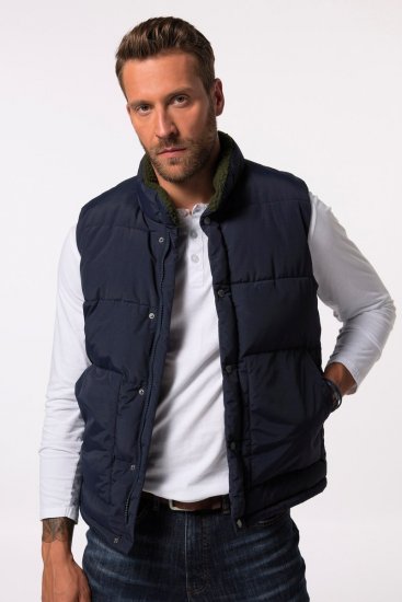 JP1880 831193 Bodywarmer met teddyvoering Donkerblauw - Jassen - Grote Maten Herenjassen