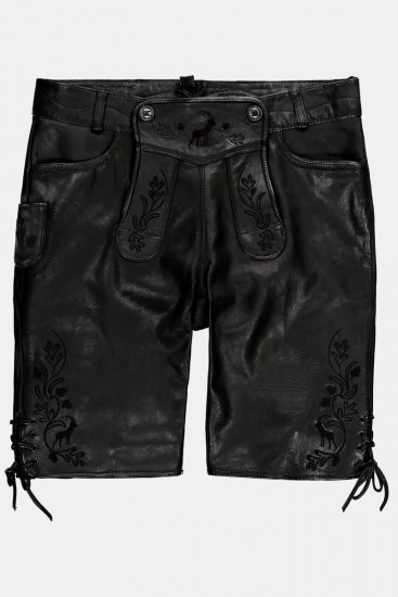 JP1880 831257 Leren short van nappaleer Zwart - Shorts - Grote Maten Korte Broeken Heren