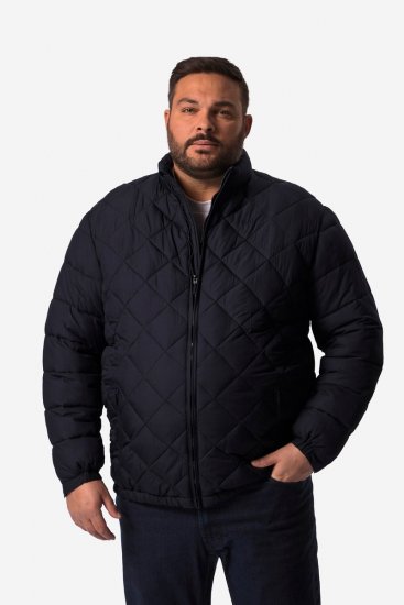 Men+ 494 Gewatteerd jack met opstaande kraag Donkerblauw - Jassen - Grote Maten Herenjassen
