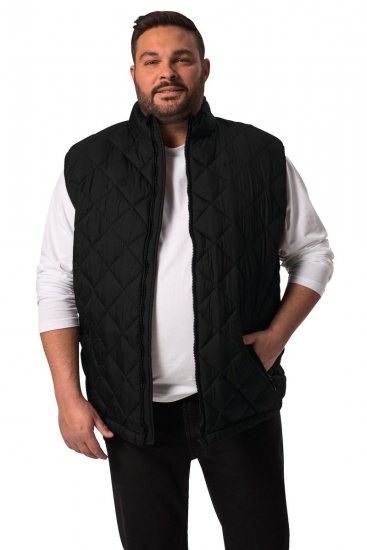 Men+ 578 Bodywarmer gewatteerd met opstaande kraag Zwart - Jassen - Grote Maten Herenjassen
