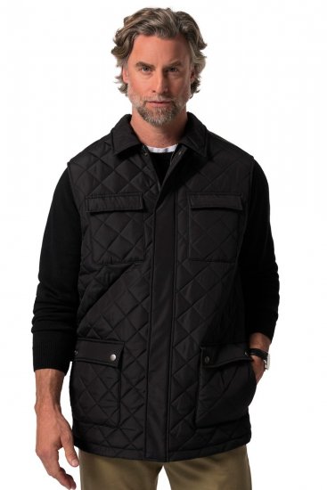Boston Park 593 Bodywarmer gewatteerd met overhemdkraag Zwart - Jassen - Grote Maten Herenjassen