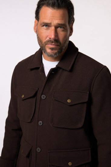 JP1880 Field Jacket Dark Brown - Jassen - Grote Maten Herenjassen