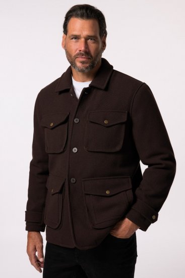 JP1880 Field Jacket Dark Brown - Jassen - Grote Maten Herenjassen