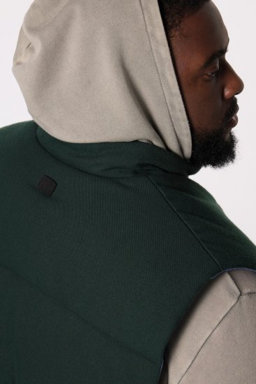 STHUGE 831896 Gewatteerde flanellen bodywarmer Donkergroen - Jassen - Grote Maten Herenjassen