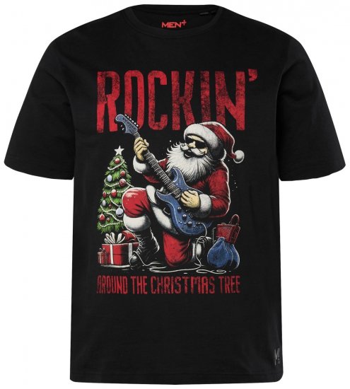 Men+ 180 T-shirt Rockin' Zwart - T-shirts - Grote Maten T-shirts Heren