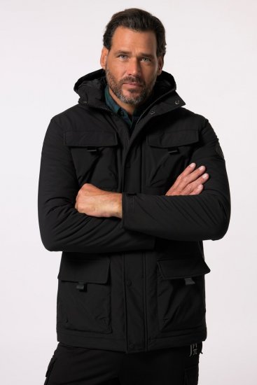 JP1880 832202 Fieldjacket met capuchon Zwart TALL - TALL jassen - Jassen in TALL-maten