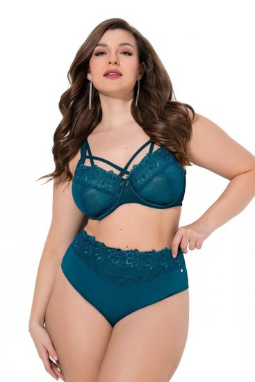 Ulla Popken 832864 Strings met kant Petrol - Slips - 
