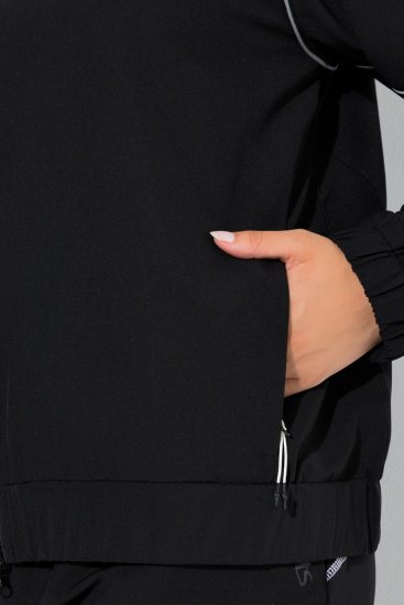 Ulla Popken 833237 Sportjas met reflecterende details Zwart - Jassen - Grote maten jassen voor dames