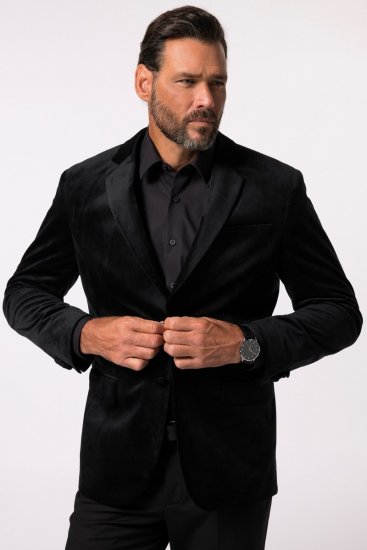 JP1880 Jacket Velvet Business Smoking Black - Pakken - Grote Maten Kostuum Heren