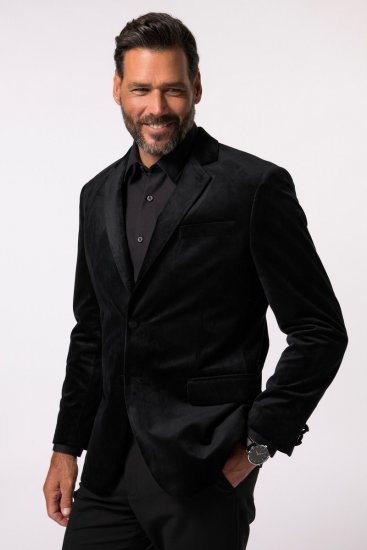 JP1880 Jacket Velvet Business Smoking Black - Pakken - Grote Maten Kostuum Heren