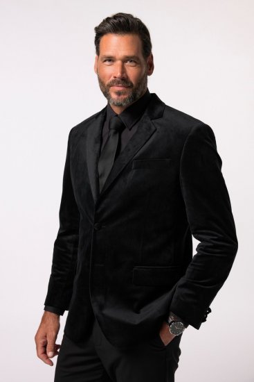 JP1880 Jacket Velvet Business Smoking Black - Pakken - Grote Maten Kostuum Heren