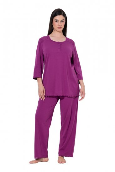 Ulla Popken 833660 Pyjama Violet - Pyjama's en Loungewear - 