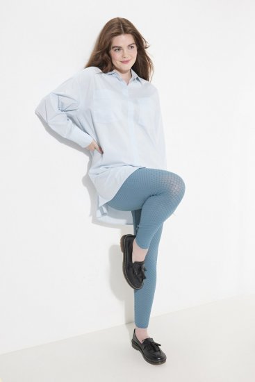 Ulla Popken 833718 Panty legging met kant Petrol - Panty's & sokken - 