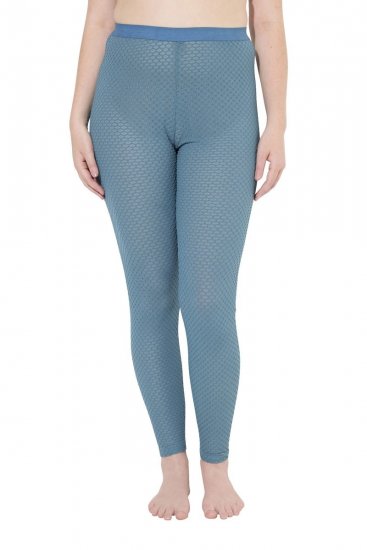 Ulla Popken 833718 Panty legging met kant Petrol - Panty's & sokken - 