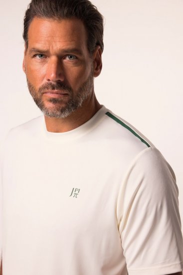 JP1880 QuickDry Stripes Tennis T-Shirt Off White - Sportkleding & outdoor - Sport- & Outdoorkleding Heren Grote Maten