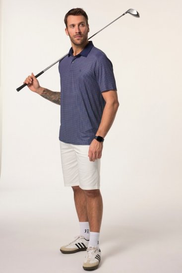 JP1880 Jay-Pi QuickDry Small Print Golf Polo Shirt Navy Blue - Polo shirts - Grote Maten Poloshirts Heren