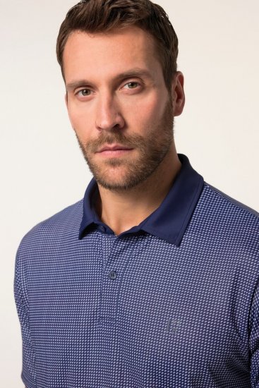 JP1880 Jay-Pi QuickDry Small Print Golf Polo Shirt Navy Blue - Polo shirts - Grote Maten Poloshirts Heren