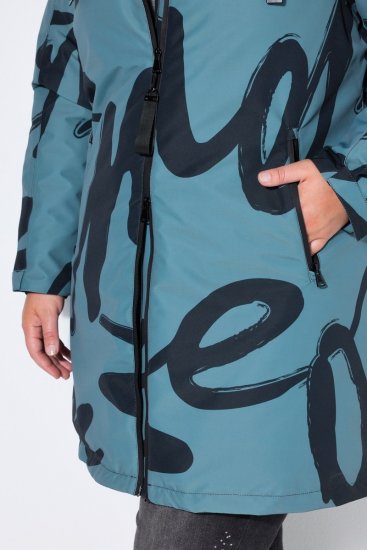Ulla Popken 833977 Functionele jas Turquoise - Jassen - Grote maten dames jassen