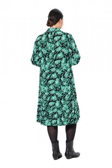 Ulla Popken 834191 Bedrukte blousejurk Zwart - Blousejurken - 