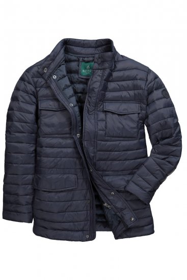 Boston Park 416 Gewatteerd jack met opstaande kraag Donkerblauw - Jassen - Grote Maten Herenjassen