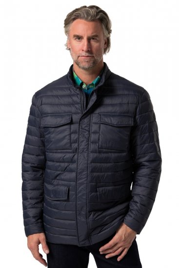 Boston Park 416 Gewatteerd jack met opstaande kraag Donkerblauw - Jassen - Grote Maten Herenjassen