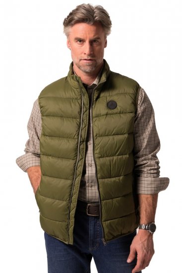 Boston Park 460 Bodywarmer gewatteerd met opstaande kraag Olijfgroen - Jassen - Grote Maten Herenjassen
