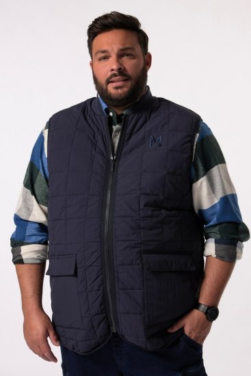Men+ 464 Bodywarmer gewatteerd met collegekraag Donkerblauw - Jassen - Grote Maten Herenjassen